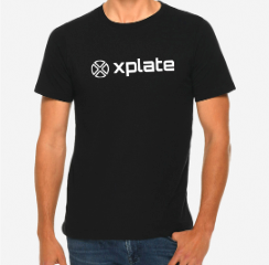 xplate tee - black w/ white logo - Premium